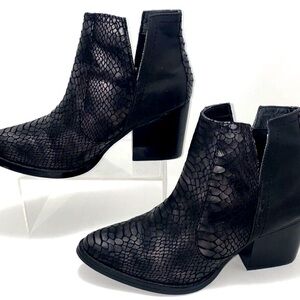 Not Rated Black Snake Pattern Ankle Boots